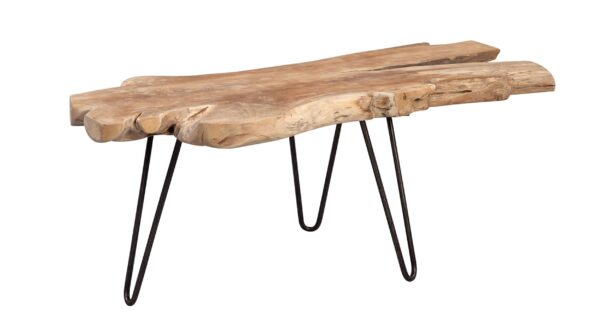 Couchtisch Massivholz Teak 100 x 40 cm - TALLUS