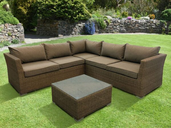 Gartenmöbel Set Eckbank Lounge Tisch 66 x 66 cm - SUNNY