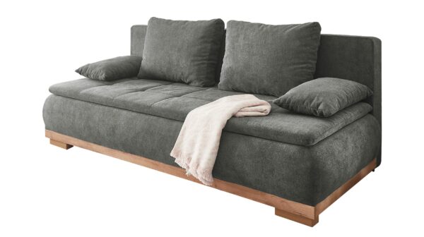 Schlafsofa grau mit Bettkasten 208 x 105 cm - AMBRA