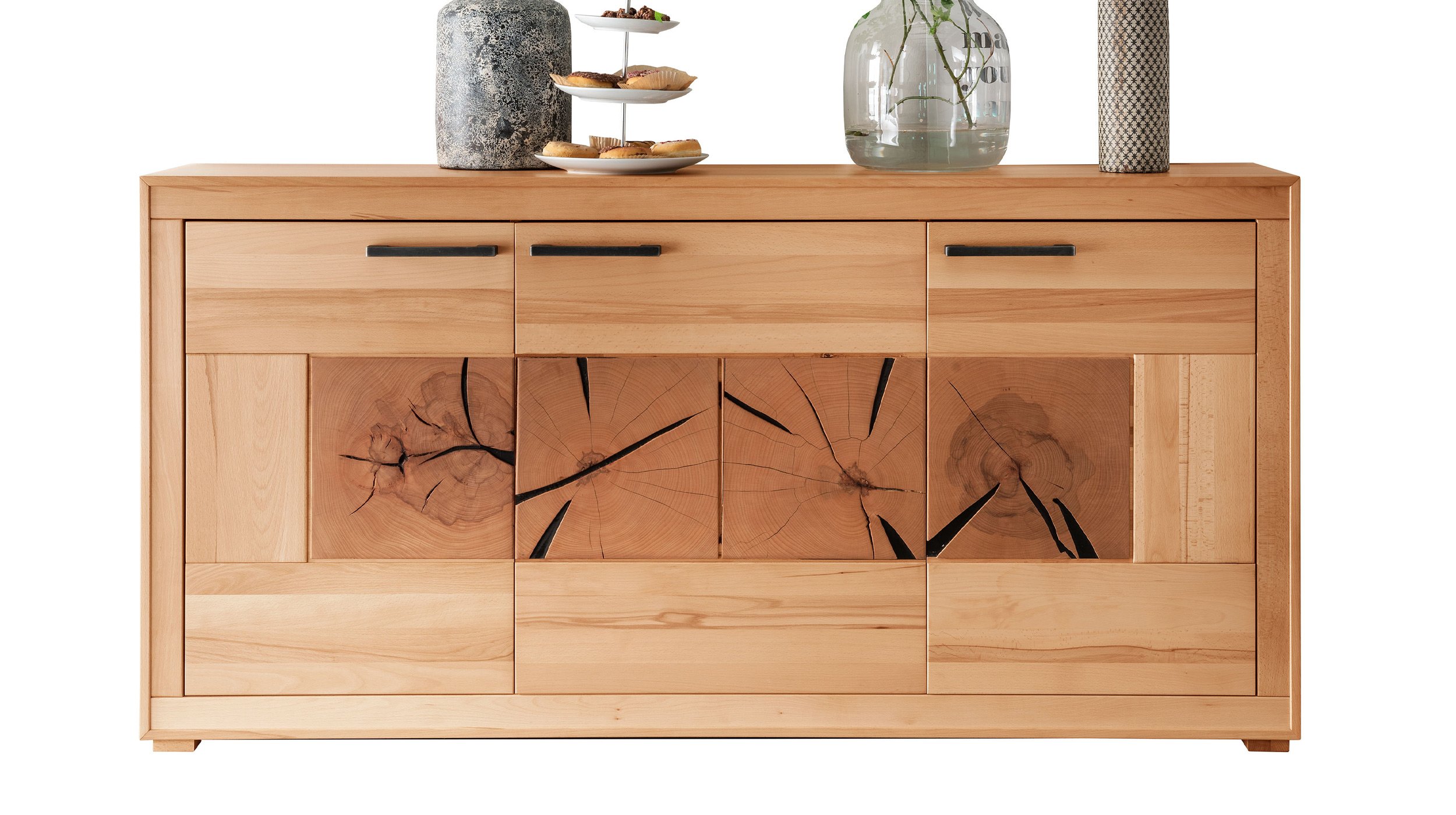 Top Sideboards 2024 Eleganz Stil F R Ihr Zuhause   Sideboard Mit 3 Tueren Kernbuche Massiv 171 Cm LUIS 