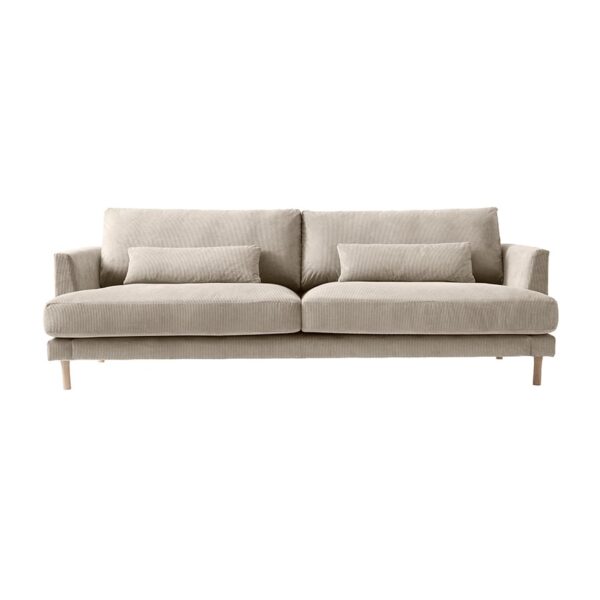 1901 Bredhult 3-Sitzer Sofa mit Beinen aus weißgeölter Eiche Jump 1956 Beige