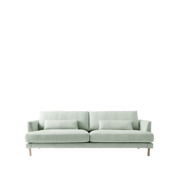 1901 Bredhult Sofa 3-Sitzer Stoff bern 0345 green, Eichenholzbeine weiß geölt