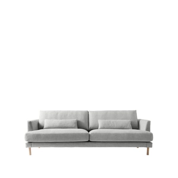 1901 Bredhult Sofa 3-Sitzer Stoff bern 0348 grey, Eichenholzbeine weiß geölt