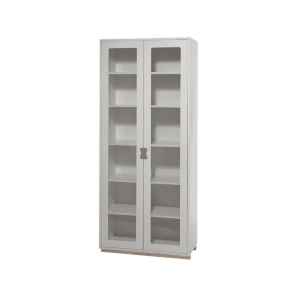 Asplund Snö F Hochschrank Vitrine Light grey, Birkensockel, 30 cm