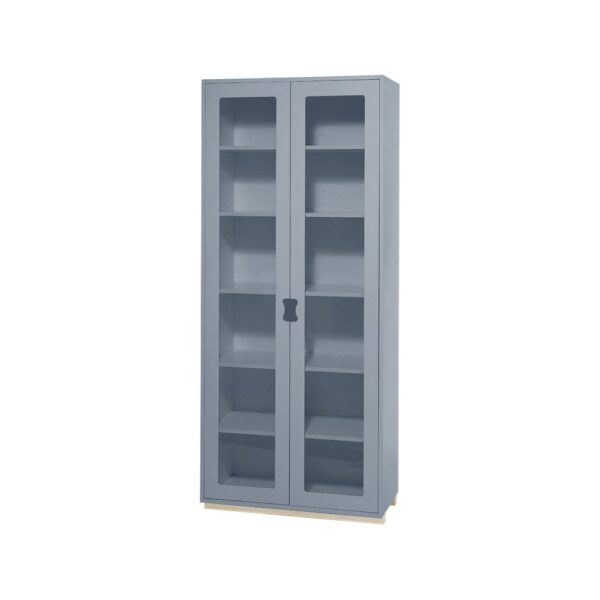 Asplund Snö F Hochschrank Vitrine Nordic blue, Birkensockel, 30 cm