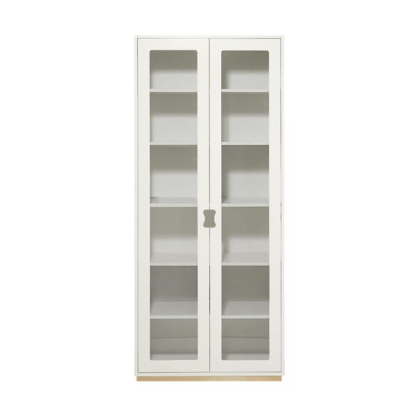 Asplund Snö F Hochschrank Vitrine White, Birkensockel, 42 cm