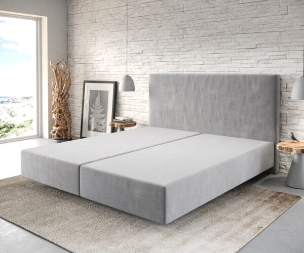 Boxspringgestell Dream-Well 180x200 cm Mikrofaser Grau