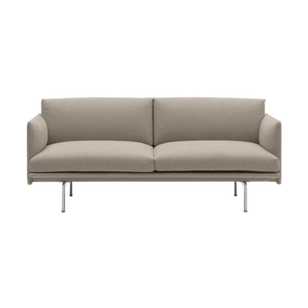 Muuto Outline Sofa 2-Sitzer Ecriture 240-Polished Aluminum