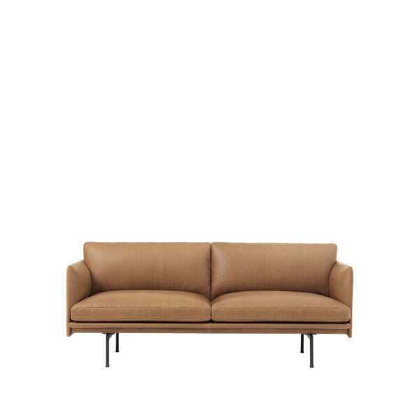 Muuto Outline Sofa 2-Sitzer Refine leather cognac-Black