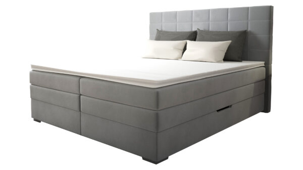 Boxspringbett 180 x 200 cm grau Bettkasten - ALMA