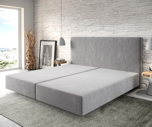 Boxspringgestell Dream-Well Mikrofaser Grau 200x200 cm